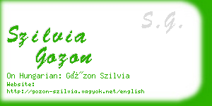 szilvia gozon business card